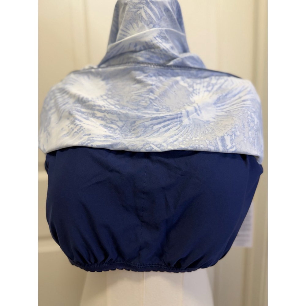 🌊 Lands’ End Women’s Swim Tankini Top – Deep Sea Navy Tie-Dye Palm- XL NWT - Picture 5 of 9